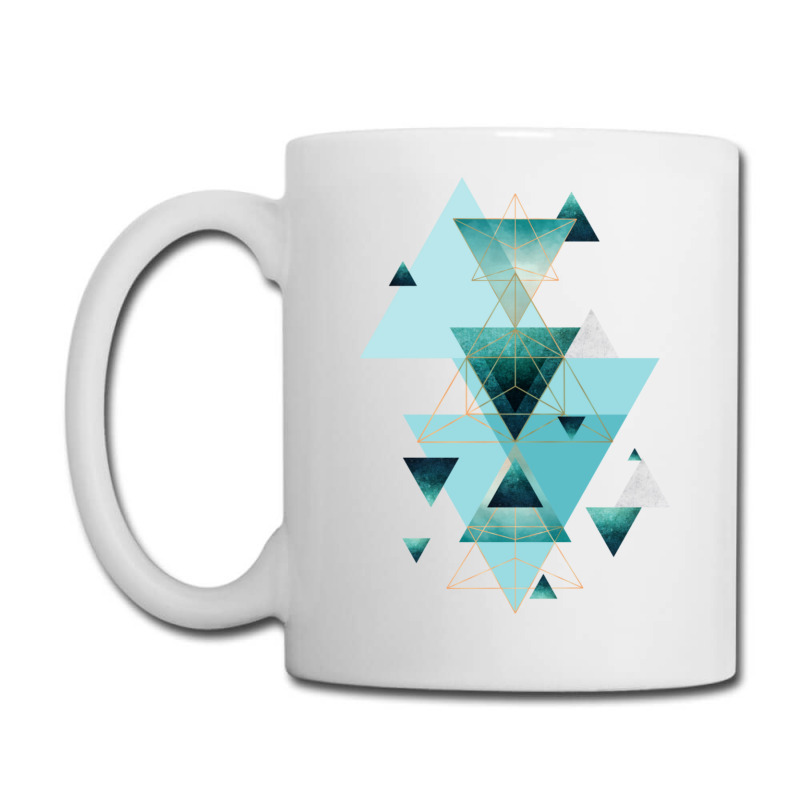 Geometric Triangle Compilation In Teal Coffee Mug | Artistshot