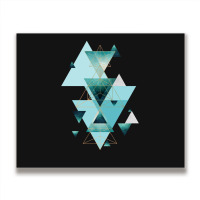 Geometric Triangle Compilation In Teal Metal Print Horizontal | Artistshot