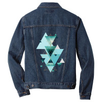 Geometric Triangle Compilation In Teal Men Denim Jacket | Artistshot