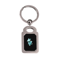 Geometric Triangle Compilation In Teal Silver Rectangle Keychain | Artistshot