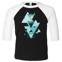 Geometric Triangle Compilation In Teal Toddler 3/4 Sleeve Tee | Artistshot