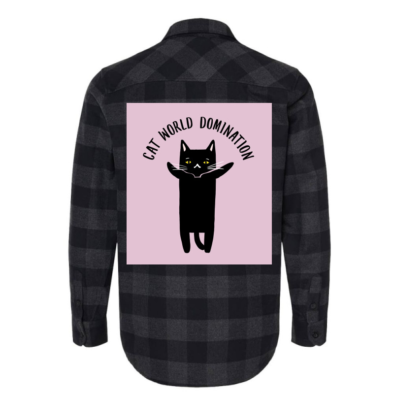 Cat World Domination Poster Hipster Flannel Shirt by irokwegneemt | Artistshot