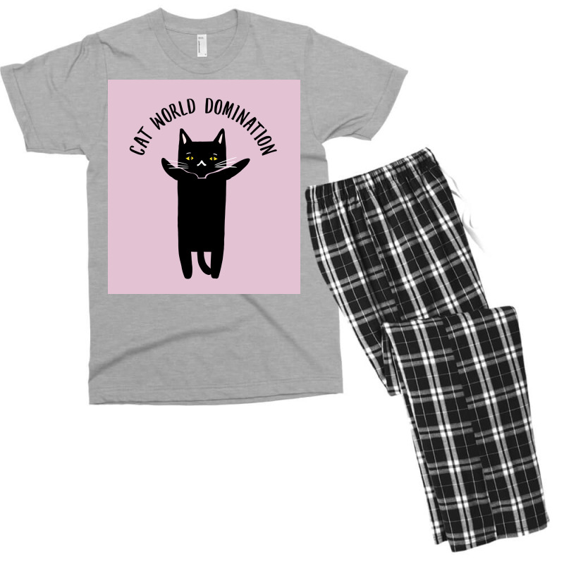 Cat World Domination Poster Hipster Men's T-shirt Pajama Set by irokwegneemt | Artistshot