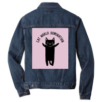 Cat World Domination Poster Hipster Men Denim Jacket | Artistshot