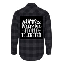 Dogs Welcome People Tolereted Poster Hipster Flannel Shirt | Artistshot