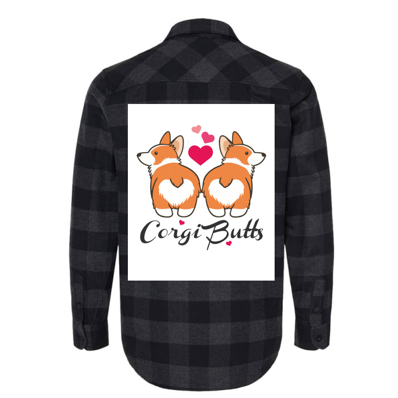 Corgi Butts Funny Dog Poster Funny Flannel Shirt | Artistshot