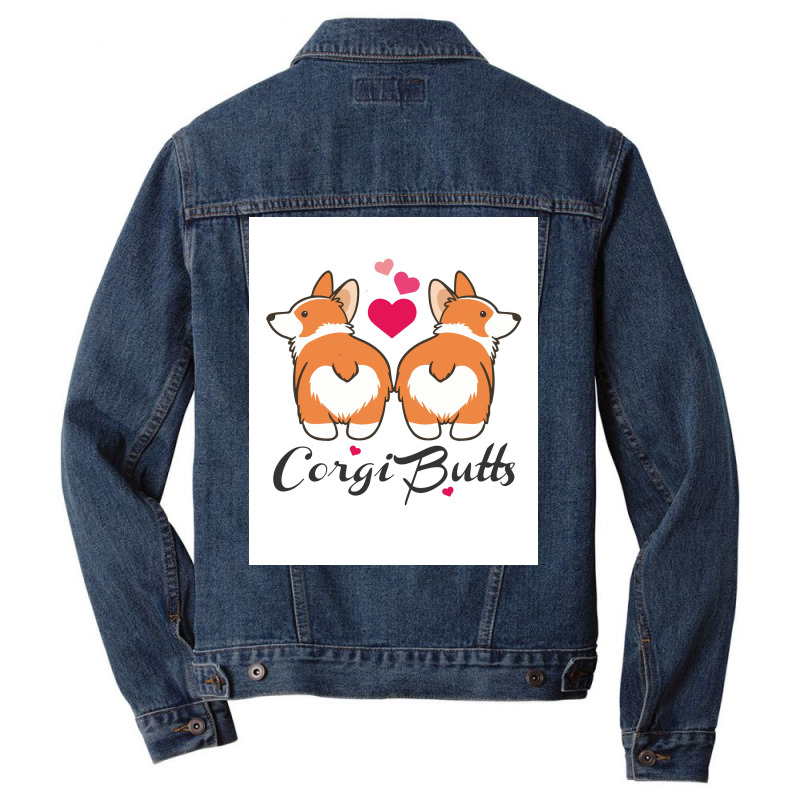 Corgi Butts Funny Dog Poster Funny Men Denim Jacket | Artistshot