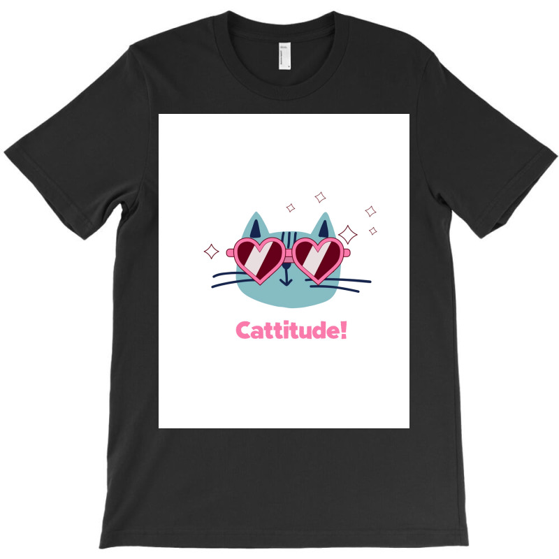 Cattitude Cat With Pink Sunglasses Poster Travel T-shirt | Artistshot