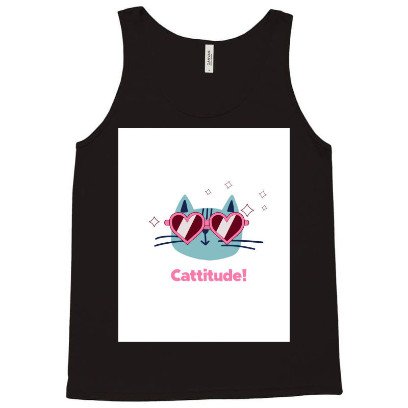 Cattitude Cat With Pink Sunglasses Poster Travel Tank Top | Artistshot