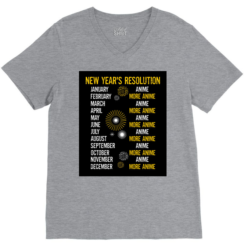 Funny Kawaii Anime Animation Love New Years Resolution 2022 Poster Gir V-neck Tee | Artistshot