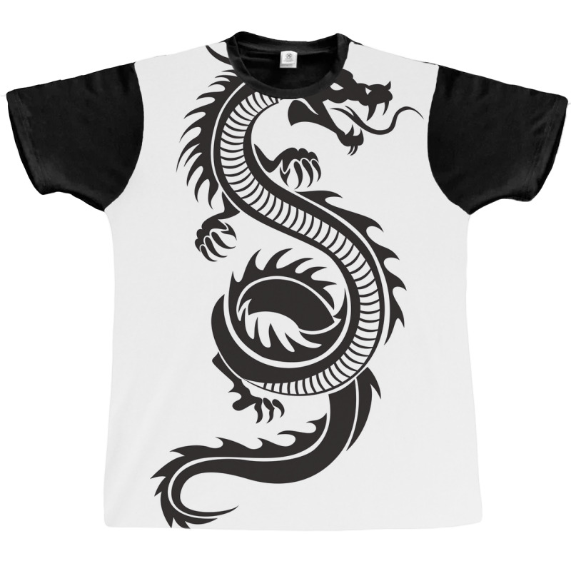 Chinese Dragon Black And White Poster Love Graphic T-shirt | Artistshot