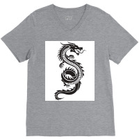 Chinese Dragon Black And White Poster Love V-neck Tee | Artistshot