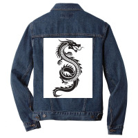 Chinese Dragon Black And White Poster Love Men Denim Jacket | Artistshot