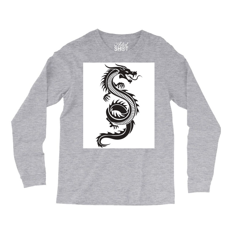 Chinese Dragon Black And White Poster Love Long Sleeve Shirts | Artistshot