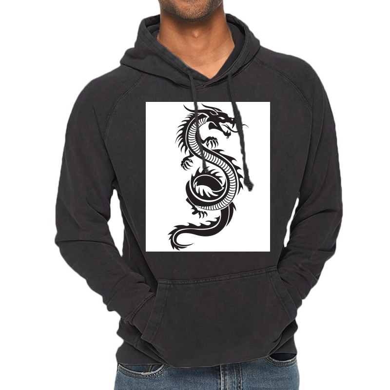 Chinese Dragon Black And White Poster Love Vintage Hoodie | Artistshot