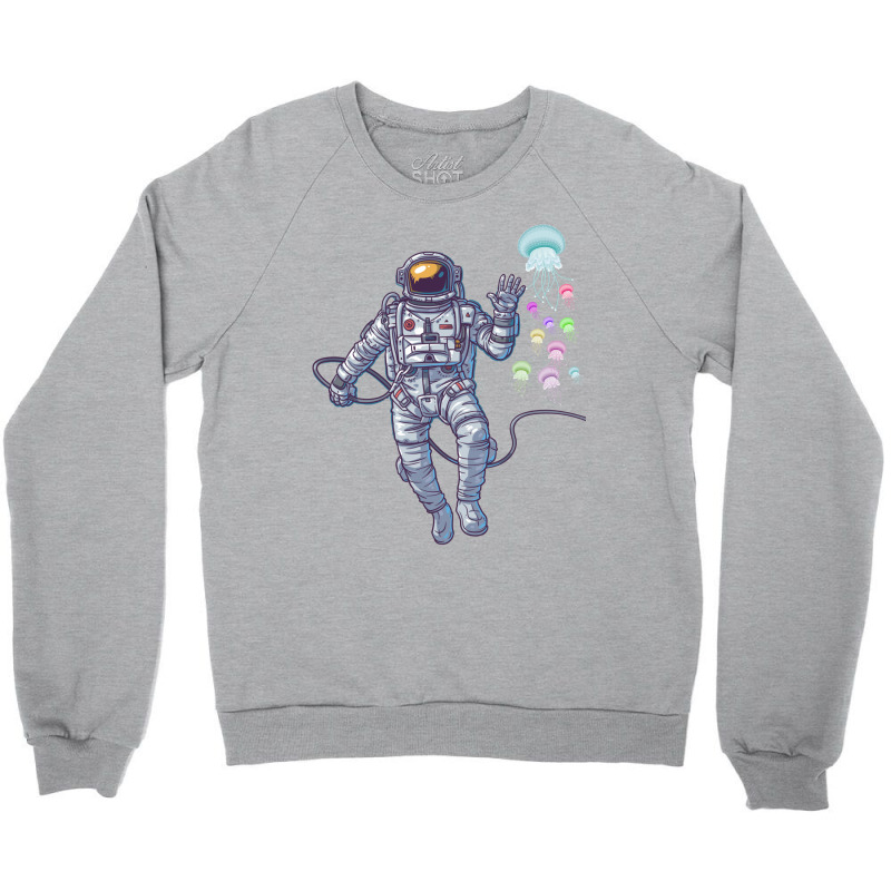 Astronaut Jellyfish Crewneck Sweatshirt | Artistshot