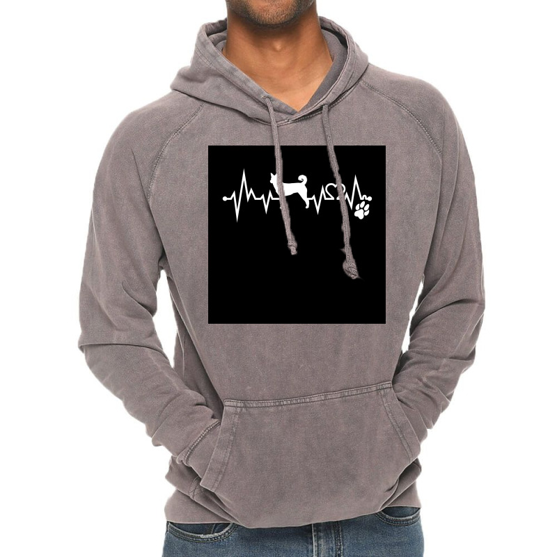 Canaan Dog Dog Heartbeat Ekg I Love My Canaan Dog Dog Lovers Nurse Dog Vintage Hoodie | Artistshot