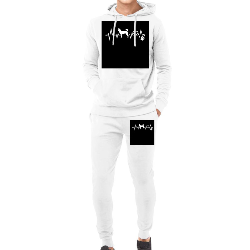 Canaan Dog Dog Heartbeat Ekg I Love My Canaan Dog Dog Lovers Nurse Dog Hoodie & Jogger Set | Artistshot