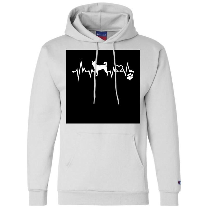 Canaan Dog Dog Heartbeat Ekg I Love My Canaan Dog Dog Lovers Nurse Dog Champion Hoodie | Artistshot