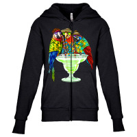 Parrots Drinking Margarita Hawaiian  Vacation Birds Youth Zipper Hoodie | Artistshot