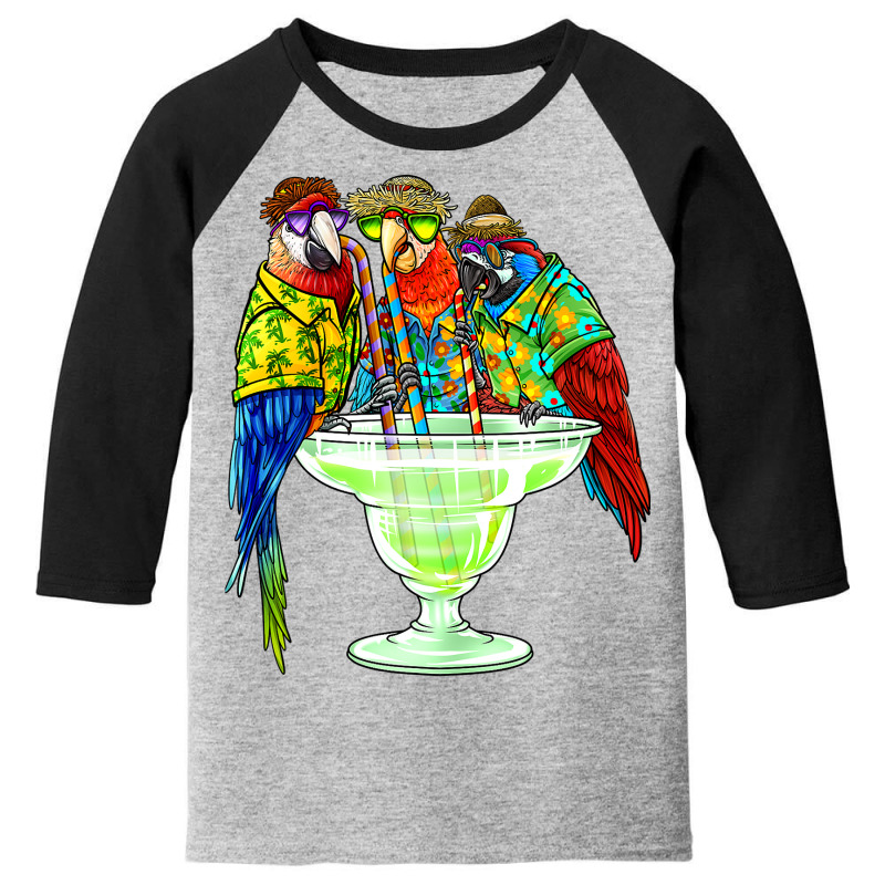 Parrots Drinking Margarita Hawaiian  Vacation Birds Youth 3/4 Sleeve by thuhuong | Artistshot