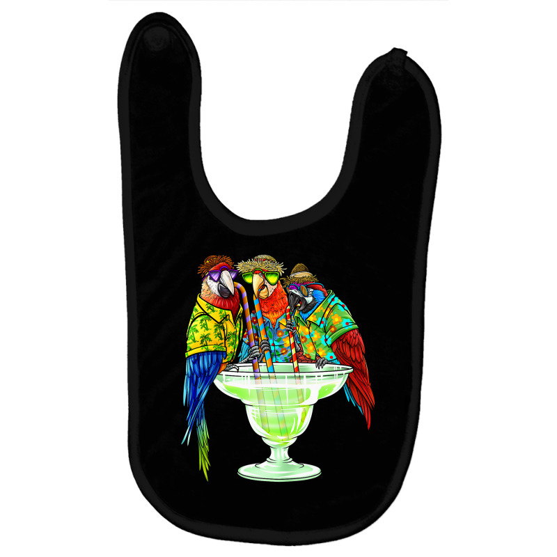 Parrots Drinking Margarita Hawaiian  Vacation Birds Baby Bibs by thuhuong | Artistshot