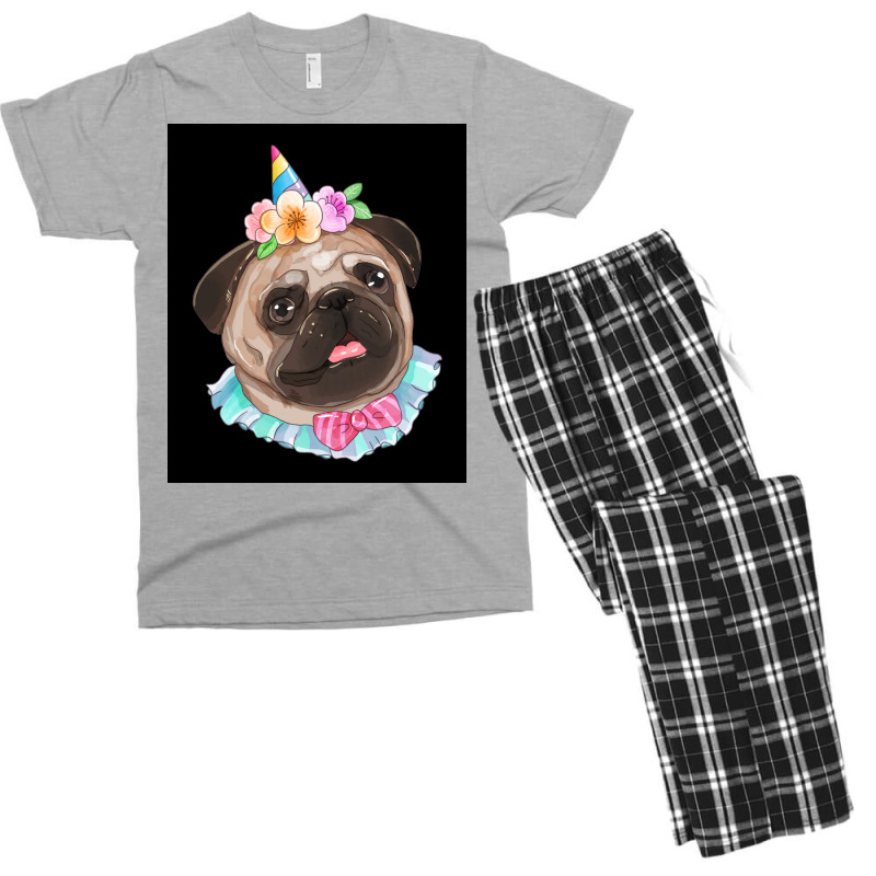 Cute Pug Dog Poster Aesthetic Men's T-shirt Pajama Set | Artistshot