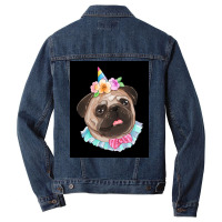 Cute Pug Dog Poster Aesthetic Men Denim Jacket | Artistshot