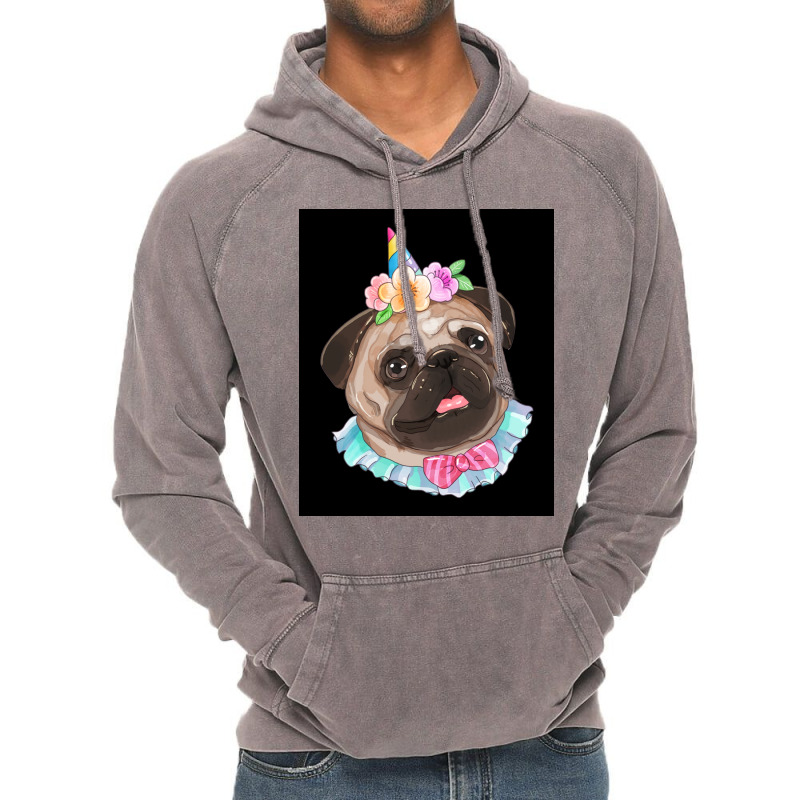 Cute Pug Dog Poster Aesthetic Vintage Hoodie | Artistshot