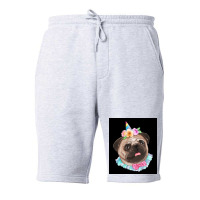 Cute Pug Dog Poster Aesthetic Fleece Short | Artistshot