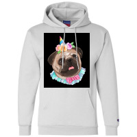 Cute Pug Dog Poster Aesthetic Champion Hoodie | Artistshot