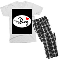 Dog Heart Poster Blue Men's T-shirt Pajama Set | Artistshot