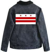 Flag Of Washington Dc   Girl Unisex Sherpa-lined Denim Jacket | Artistshot