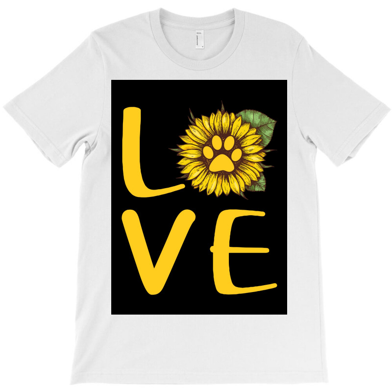 Dog Love Sunflower Poster Love T-shirt | Artistshot