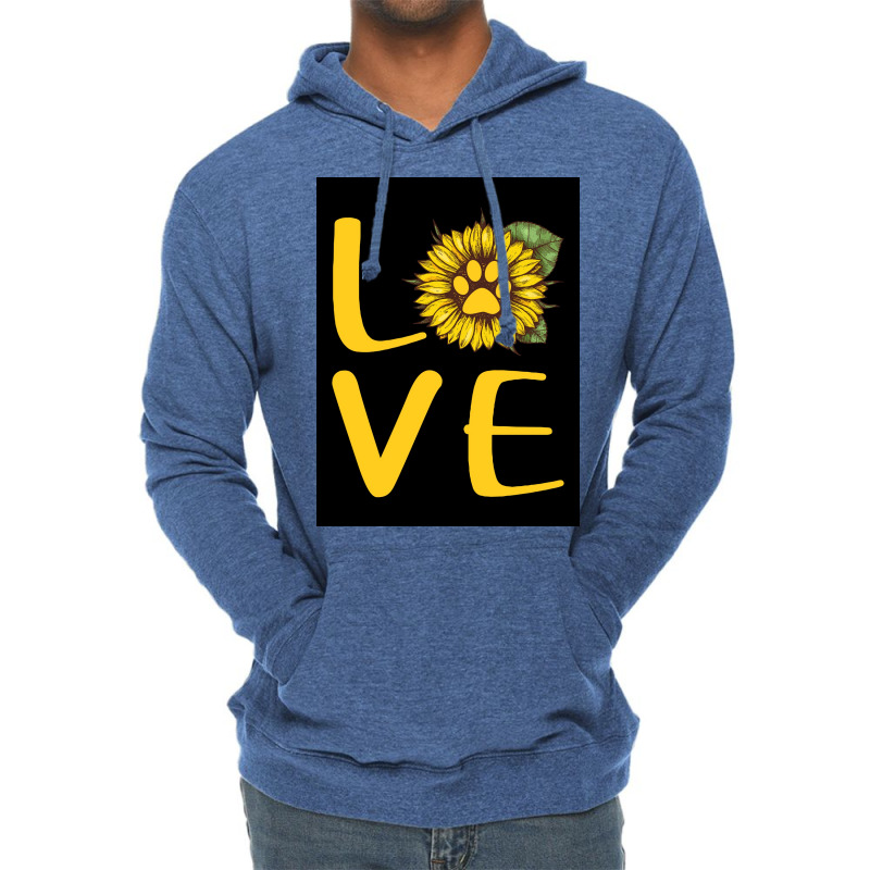 Dog Love Sunflower Poster Love Lightweight Hoodie | Artistshot