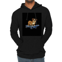 Funny French Bulldog Skateboarding Puppy Gift Poster Retro Lightweight Hoodie | Artistshot