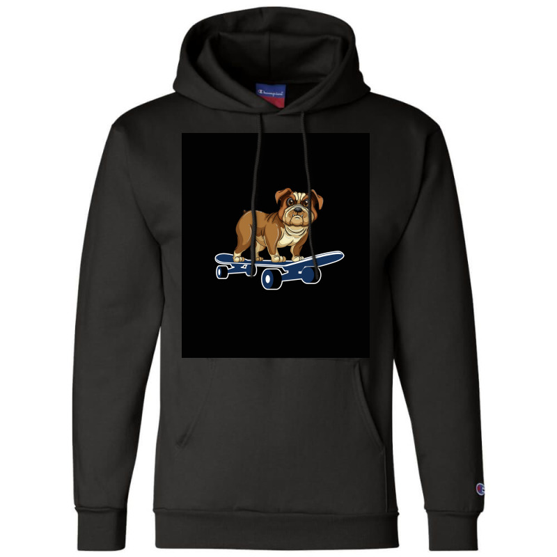 Funny French Bulldog Skateboarding Puppy Gift Poster Retro Champion Hoodie | Artistshot