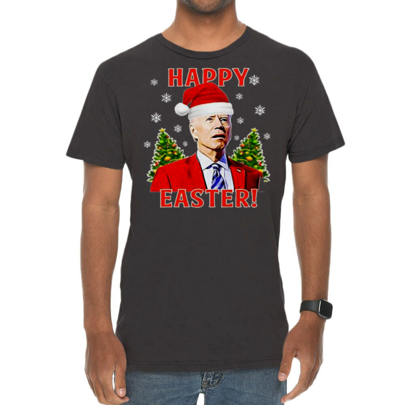 Funny Joe Biden Confused Happy Easter   Aesthetic Vintage T-shirt | Artistshot