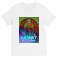 Foulmouthed Skanky Alley Cat By Nuancehoe Poster Girl V-neck Tee | Artistshot