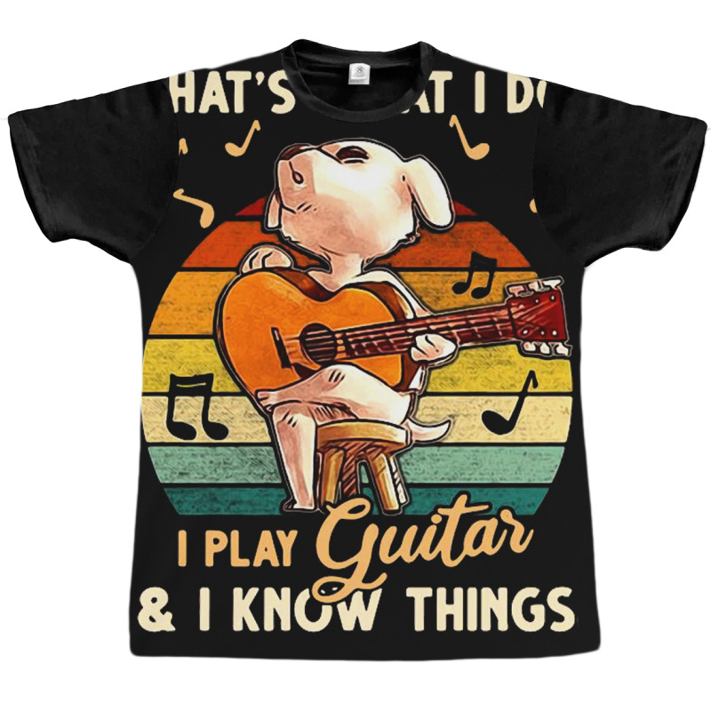 Dog Play Guita Poster Love Graphic T-shirt | Artistshot