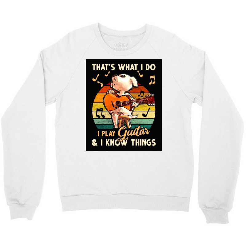 Dog Play Guita Poster Love Crewneck Sweatshirt | Artistshot