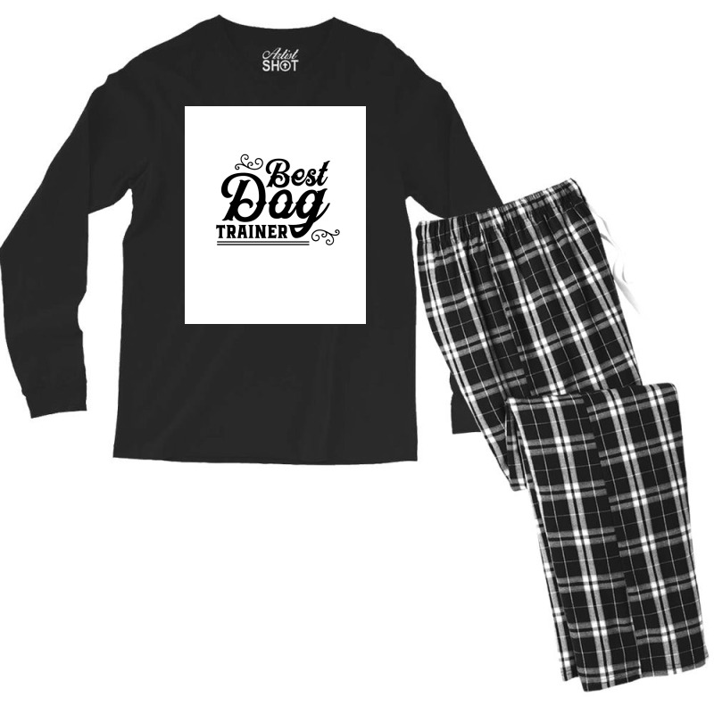 Dog Trainer Dog School Poster Music Quote Men's Long Sleeve Pajama Set | Artistshot