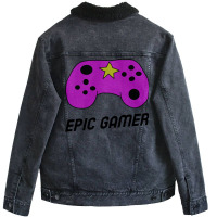 Epic Gamer Amp Controller For Kids Classic Tshirt Girl Aesthetic Unisex Sherpa-lined Denim Jacket | Artistshot