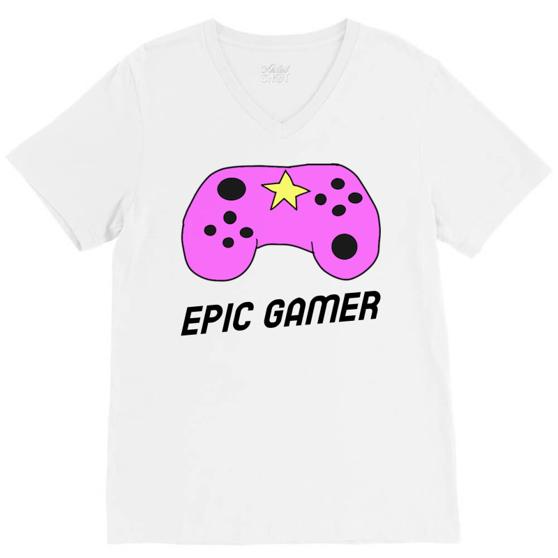 Epic Gamer Amp Controller For Kids Classic Tshirt Girl Aesthetic V-Neck Tee by bebbahctinb | Artistshot