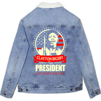 Clayton Bigsby For President Let That Hate Out Team S New   Green Unisex Sherpa-lined Denim Jacket | Artistshot