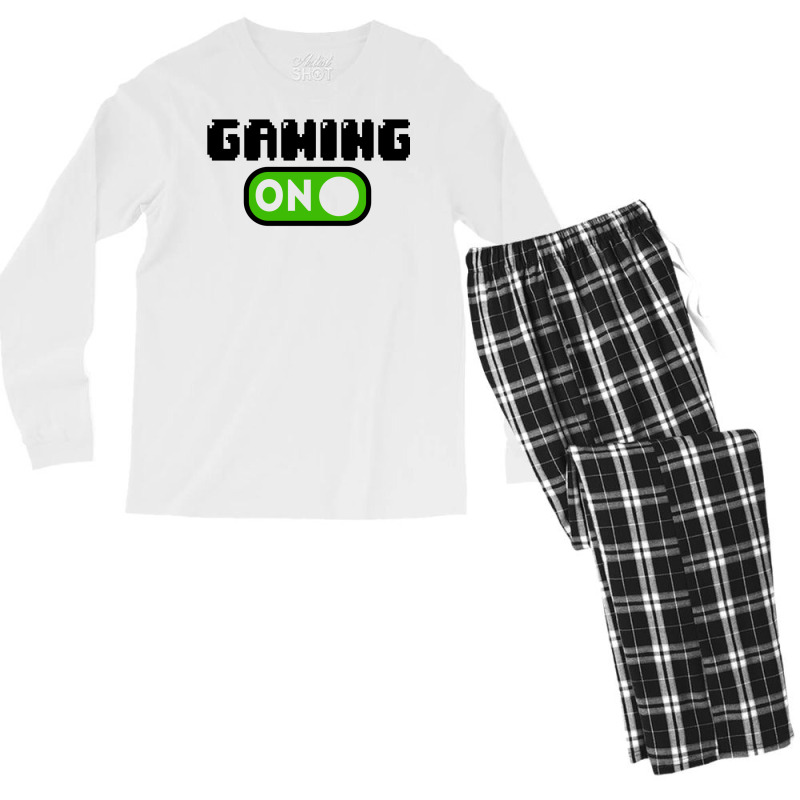 Gaming Mode On Nerd Geek Pc Controller Graphic Gamer Sayings Graphic C Men's Long Sleeve Pajama Set | Artistshot