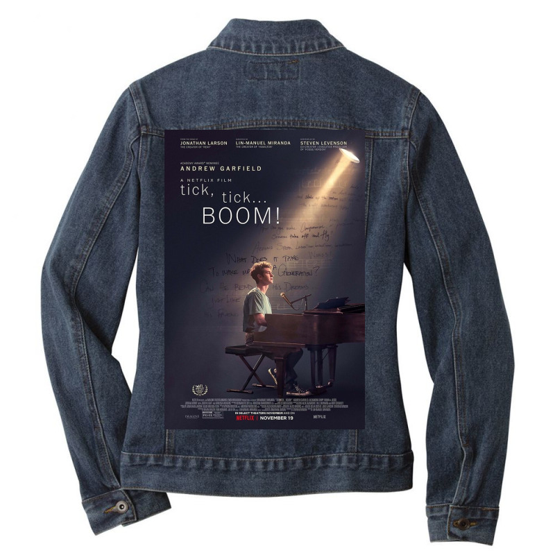 Tick Tick Boom! Ladies Denim Jacket by paulasilver | Artistshot