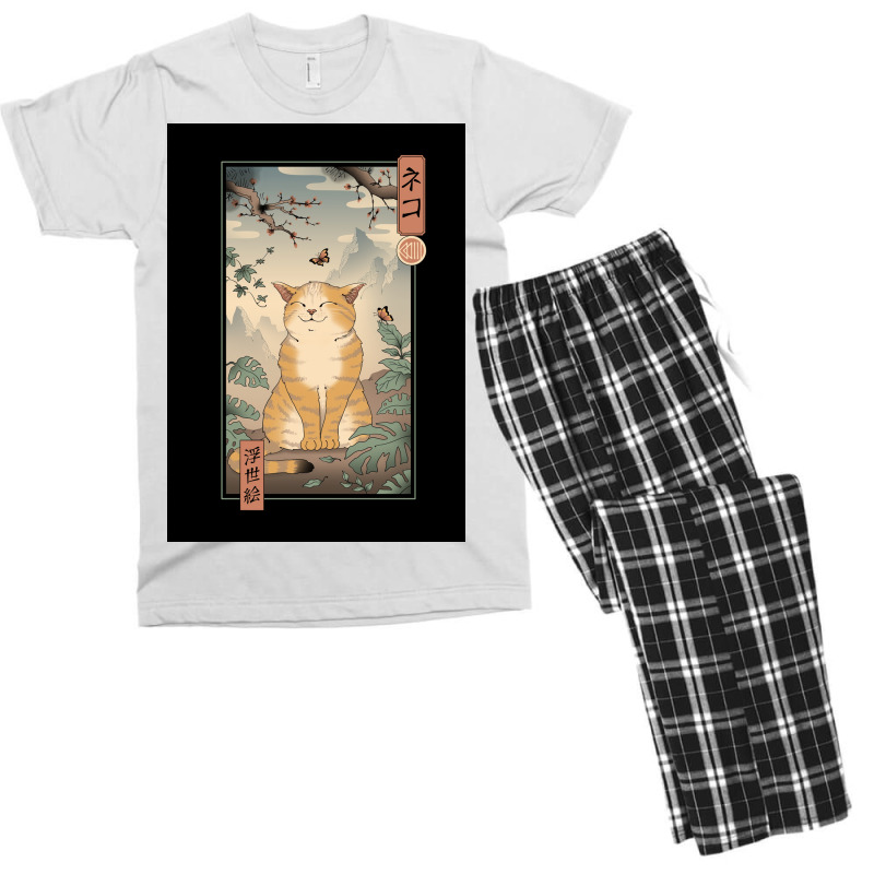 Edo Cat Poster Aesthetic Men's T-shirt Pajama Set | Artistshot