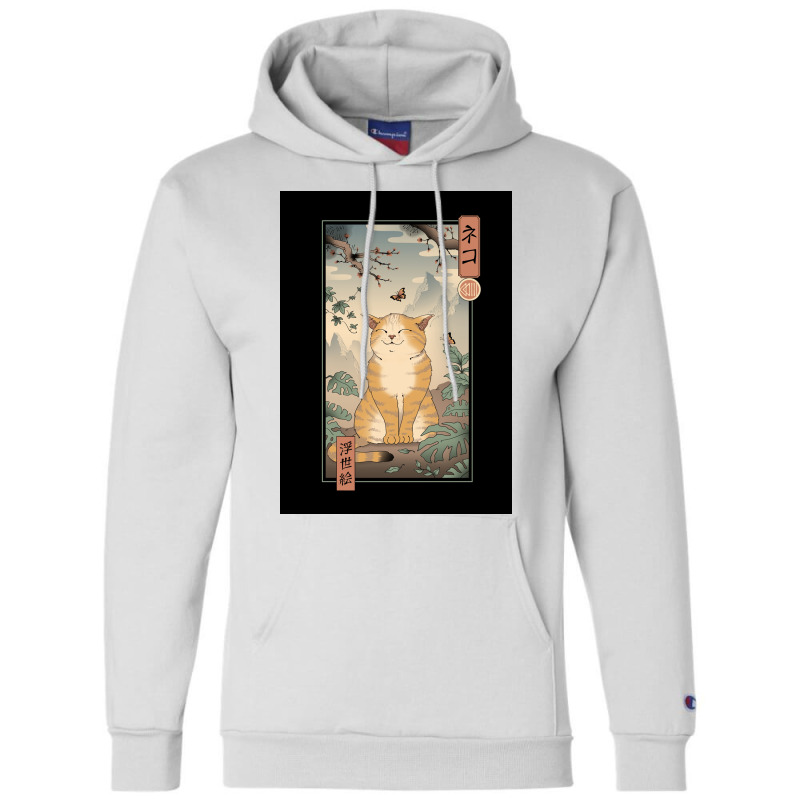 Edo Cat Poster Aesthetic Champion Hoodie | Artistshot