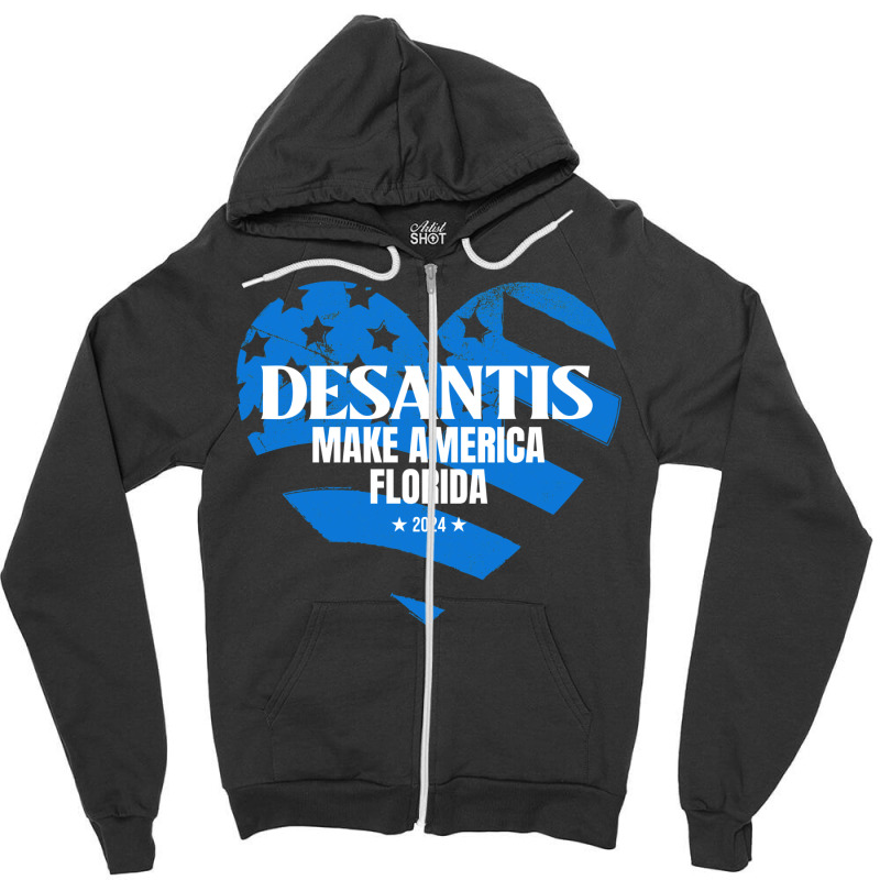 Governor Ron Desantis Make America Florida   Hipster Zipper Hoodie | Artistshot